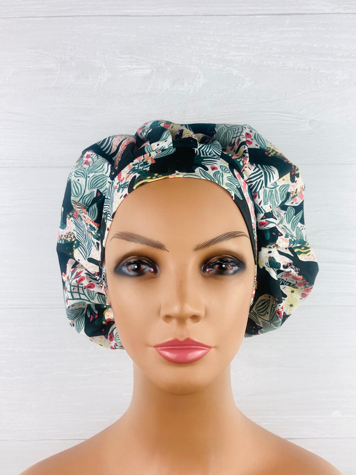 Cats and Plants Bouffant Scrub Cap