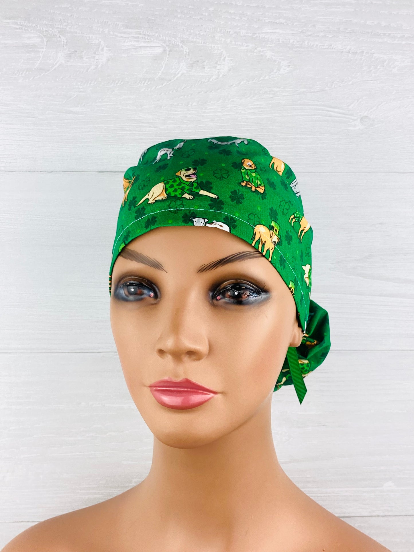 St Patricks's Day Dogs and Hats Ponytail Hat