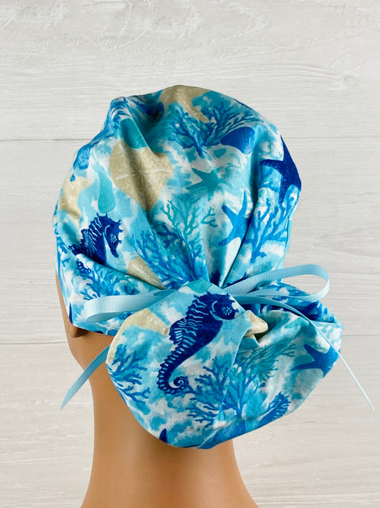 Ocean Life Ponytail Hat