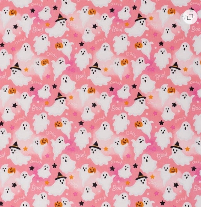 Halloween Ghosts and Stars in Pink Ponytail Scrub Hat - Chic2Surgery