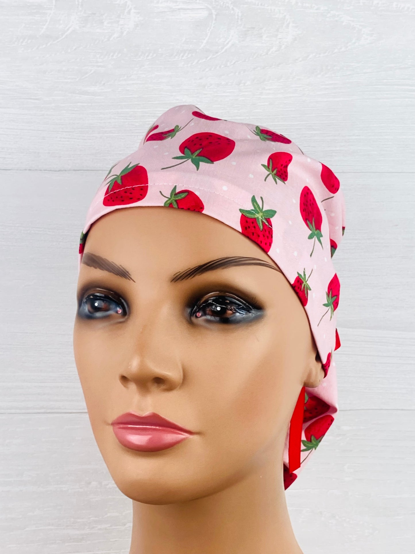 Strawberry Dot Ponytail Hat