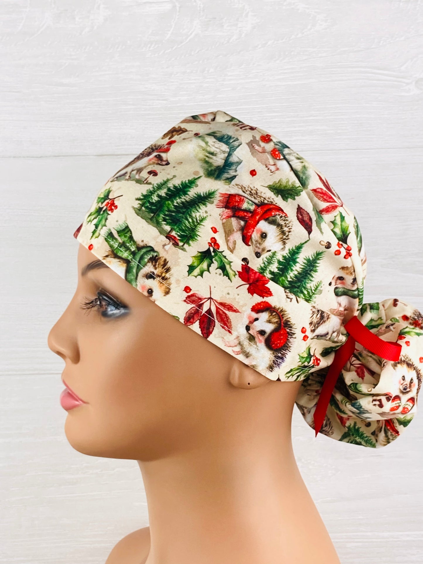 Christmas Hedgehogs Ponytail Hat