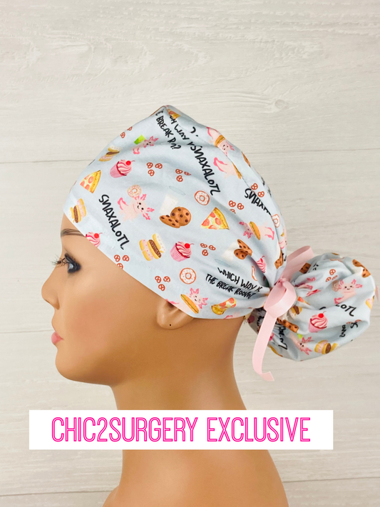 Snaxalotl Ponytail Scrub Cap