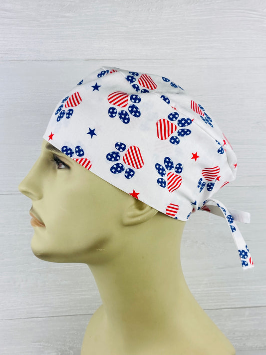 Patriotic Paws Men's Scrub Hat