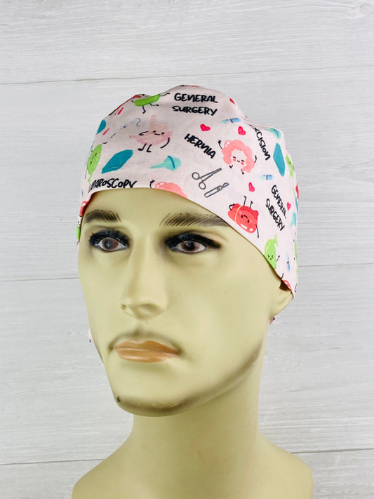 General Surgery Icons Men's Scrub Hat