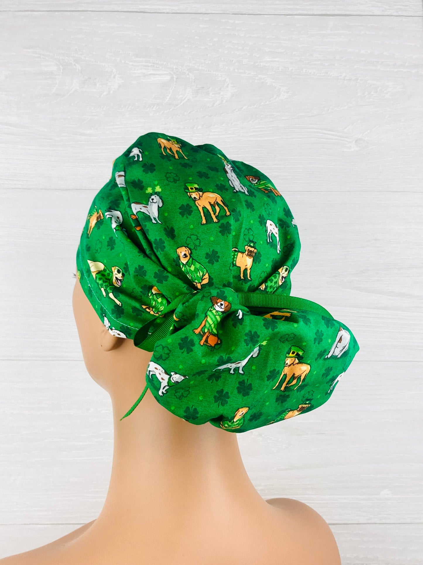 St Patricks's Day Dogs and Hats Ponytail Hat