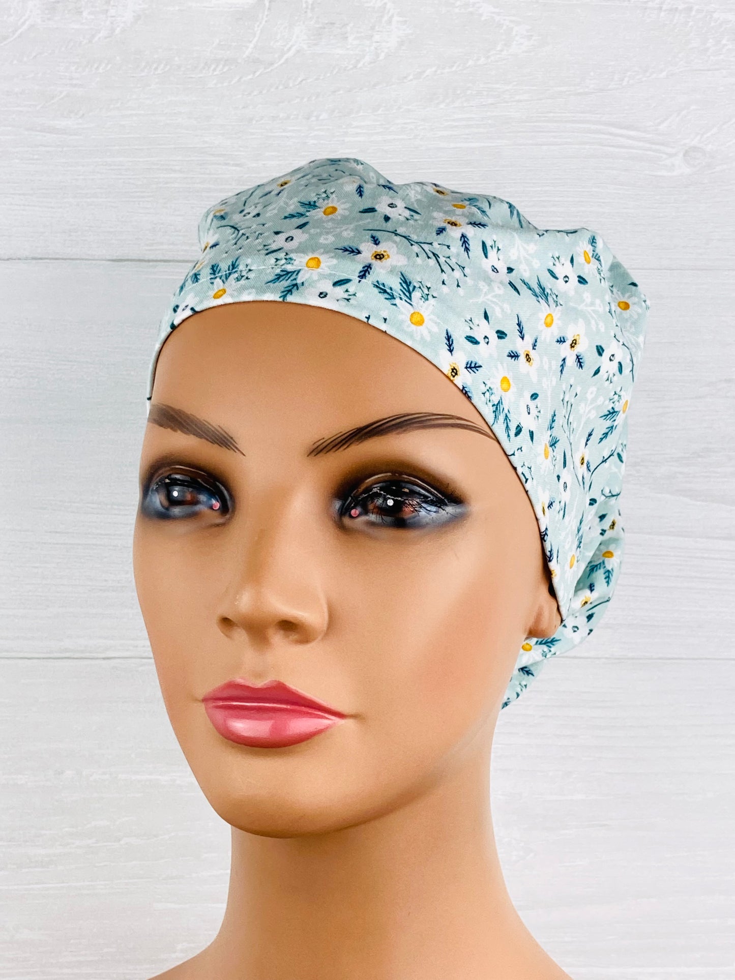 Mint Daisy Floral Women's Tieback Hat