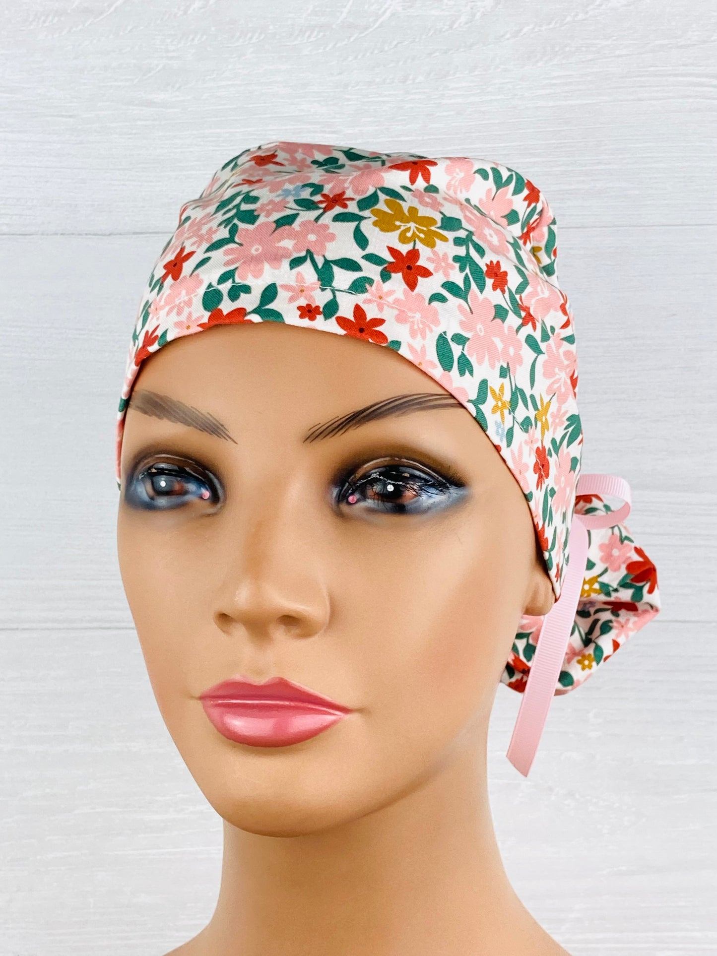 Cottage Floral Ponytail Hat