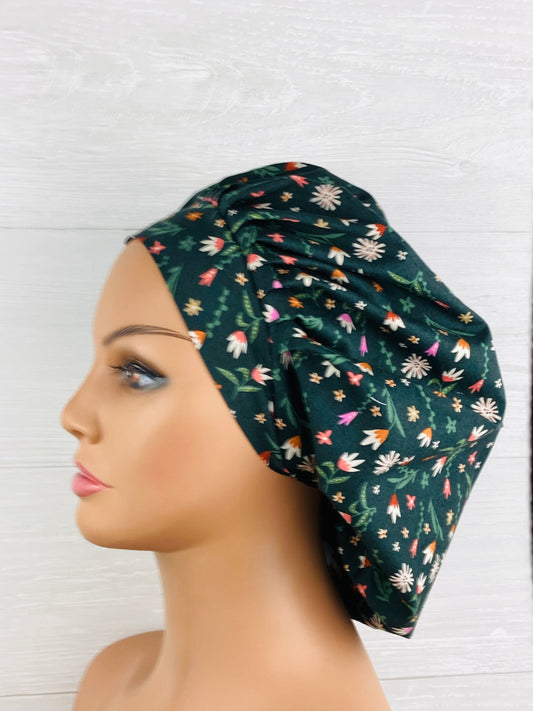 Hunter Floral Bouffant Scrub Cap