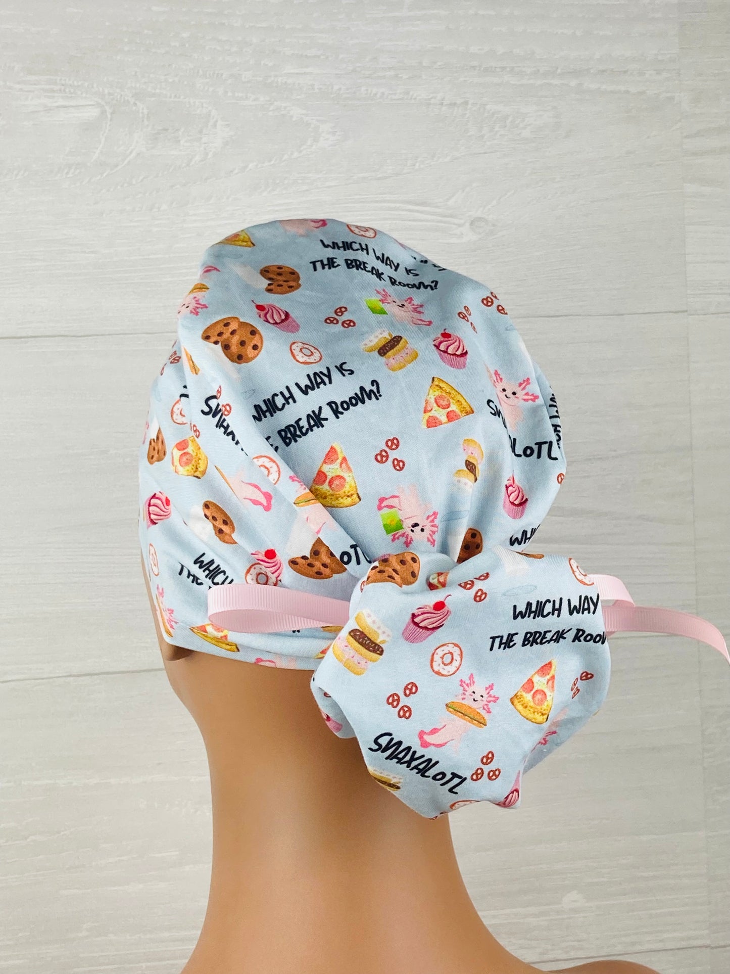 Snaxalotl Ponytail Scrub Cap