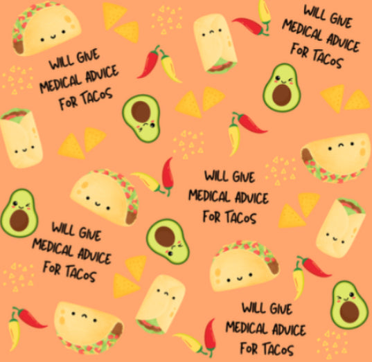 Will Give Medical Advice for Tacos Men's Scrub Hat