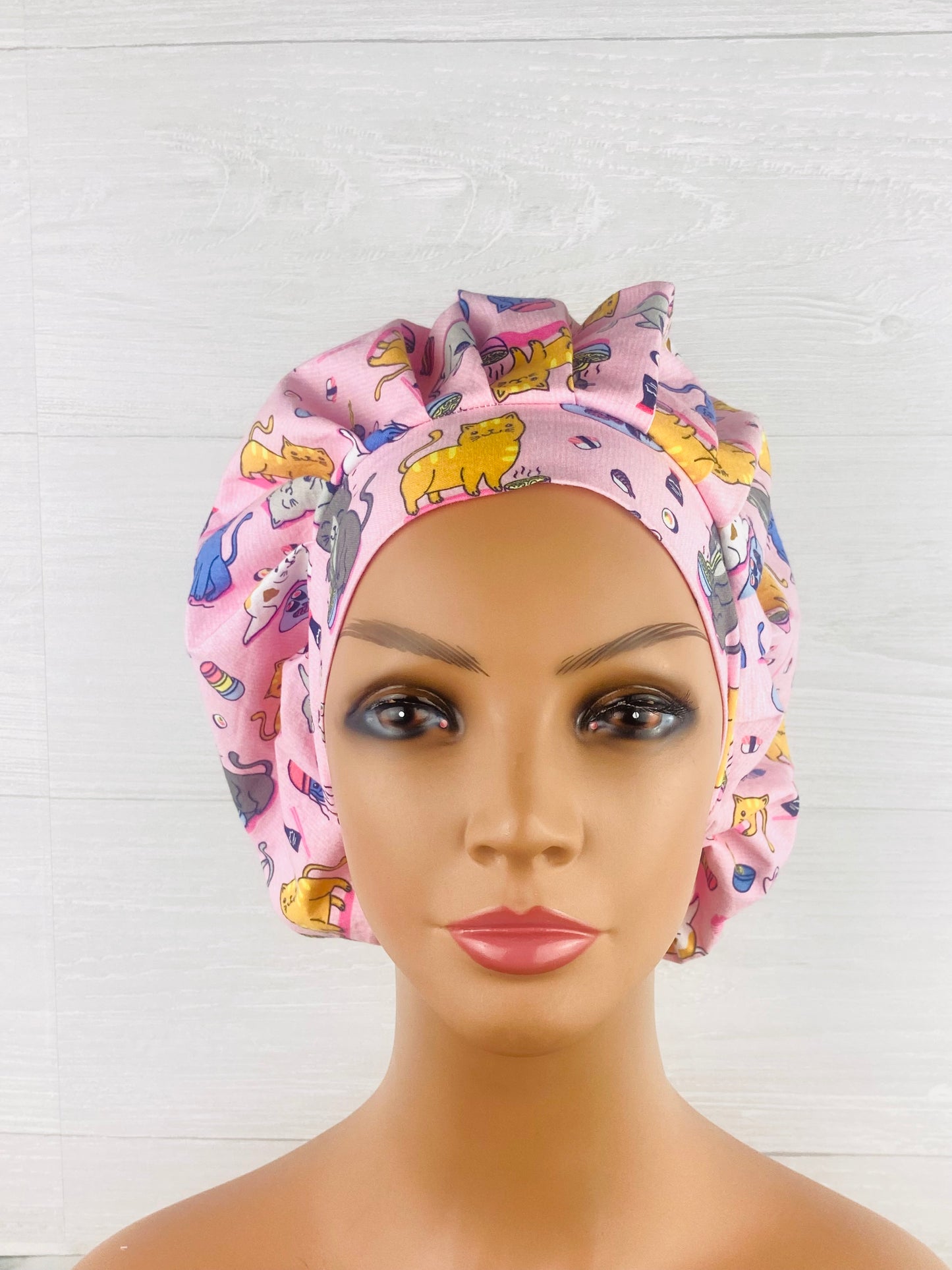 Sushi Cats Bouffant Scrub Cap