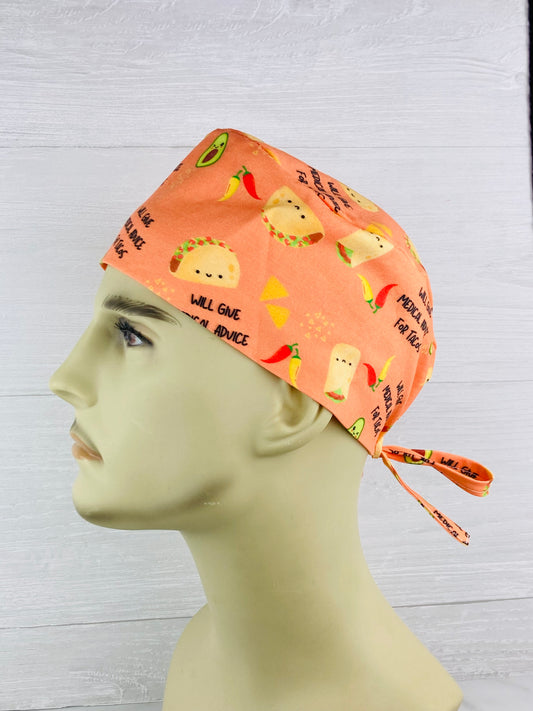 Will Give Medical Advice for Tacos Men's Scrub Hat