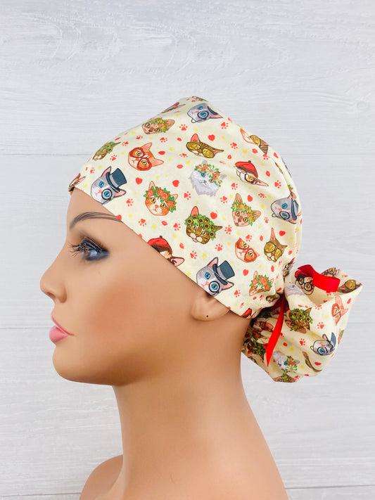 Cat Faces Ponytail Hat