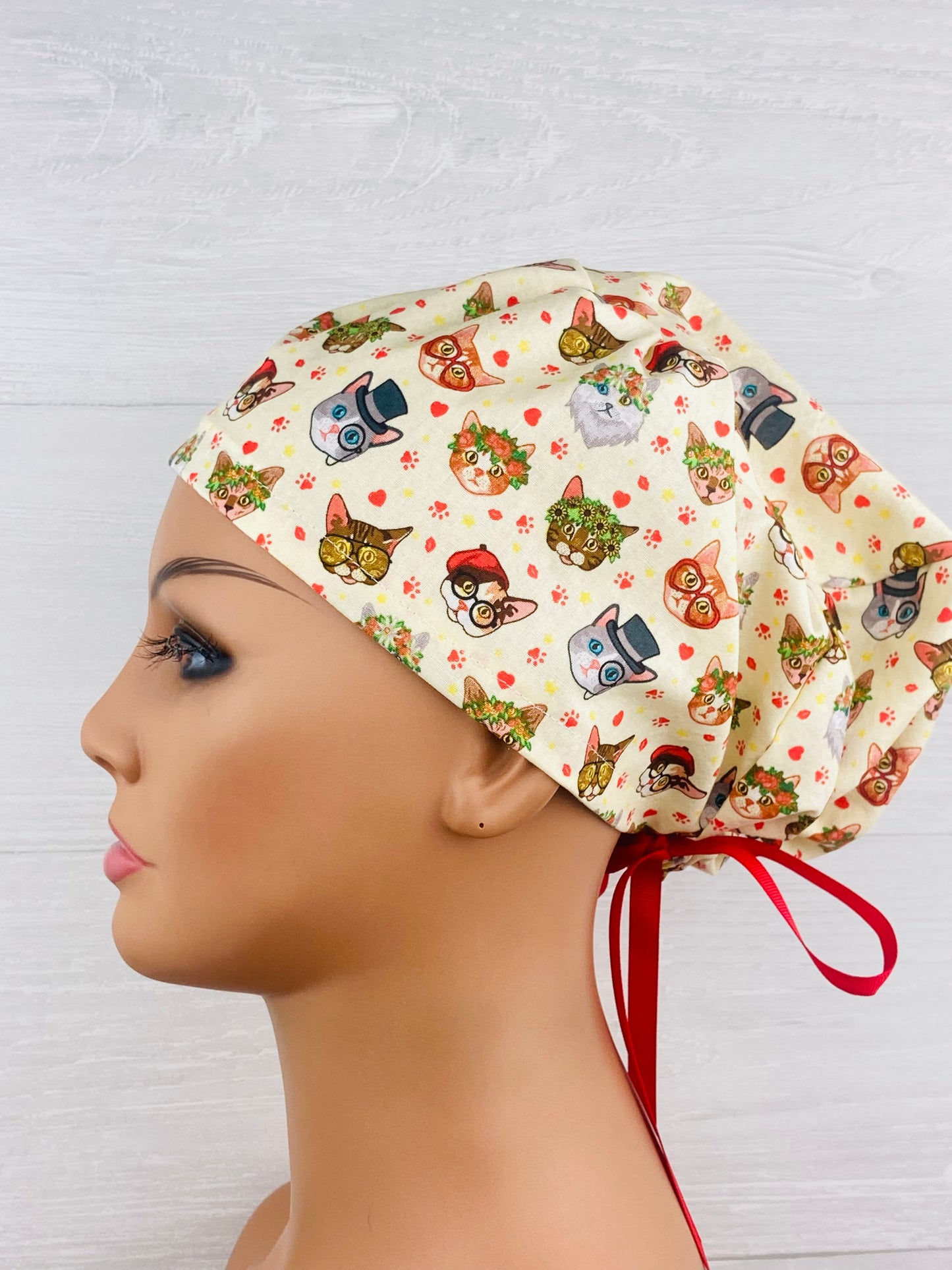 Cat Faces Women's Tieback Hat