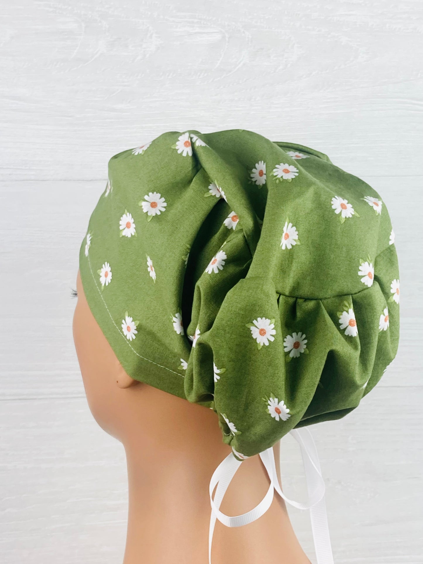 Daisies on Olive Women's Tieback Hat