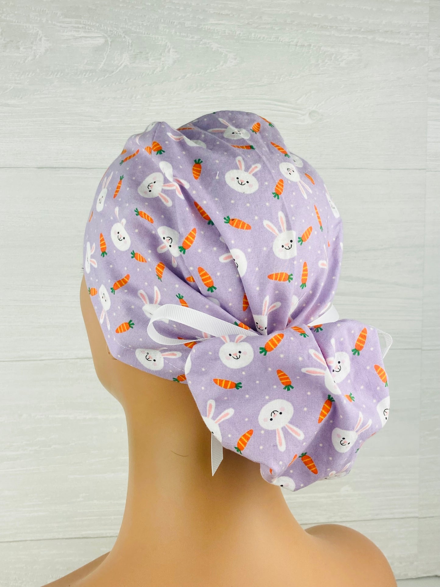 Easter Bunnies and Carrots Ponytail Hat