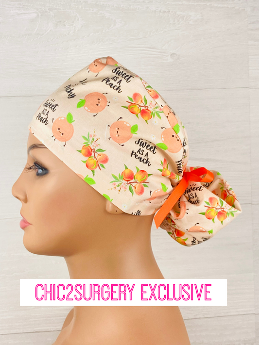 Life is Peachy Ponytail Scrub Cap