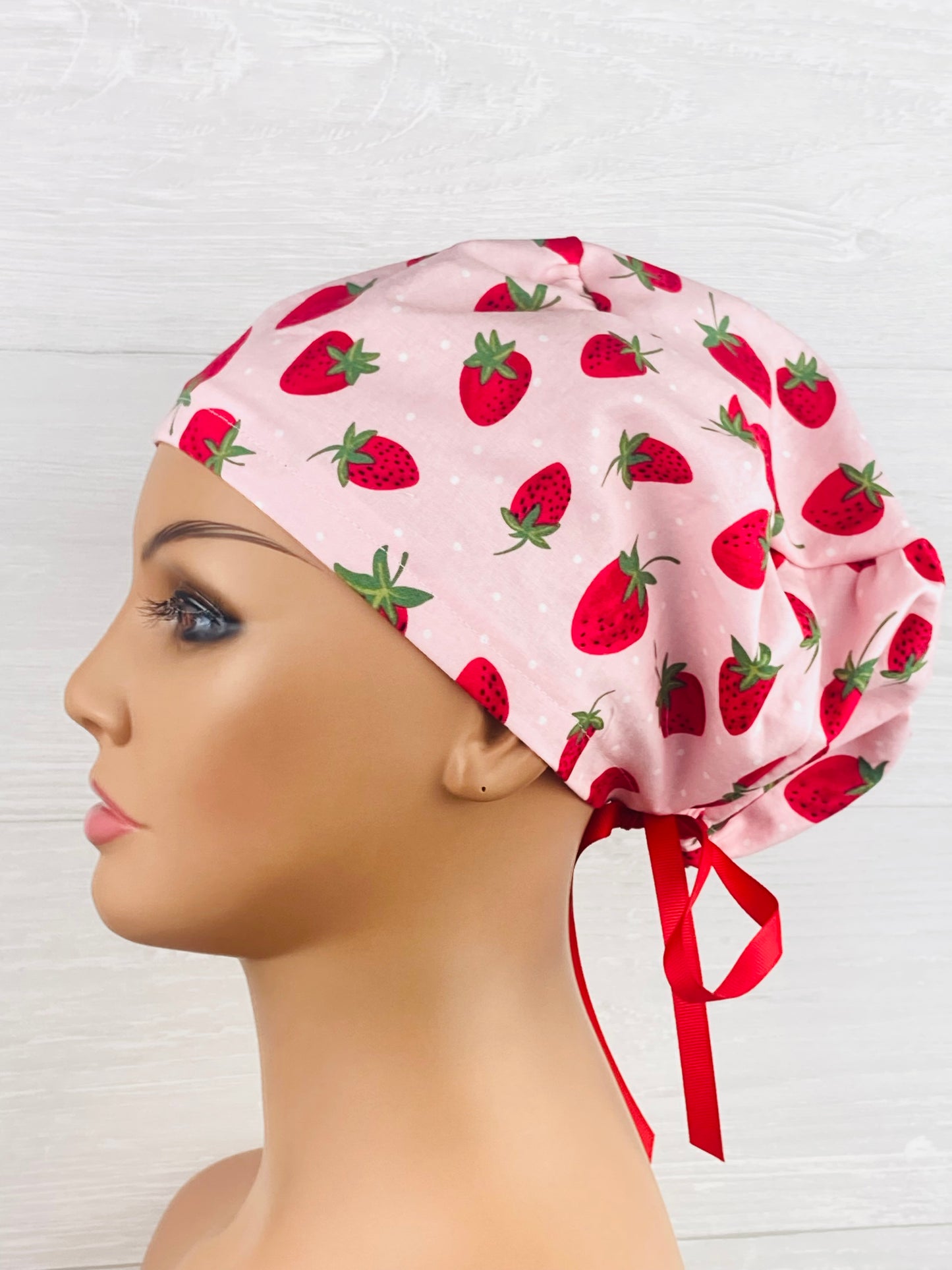 Strawberry Dot Women's Tieback Hat