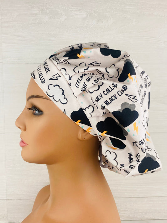 Black Cloud Bouffant Scrub Cap
