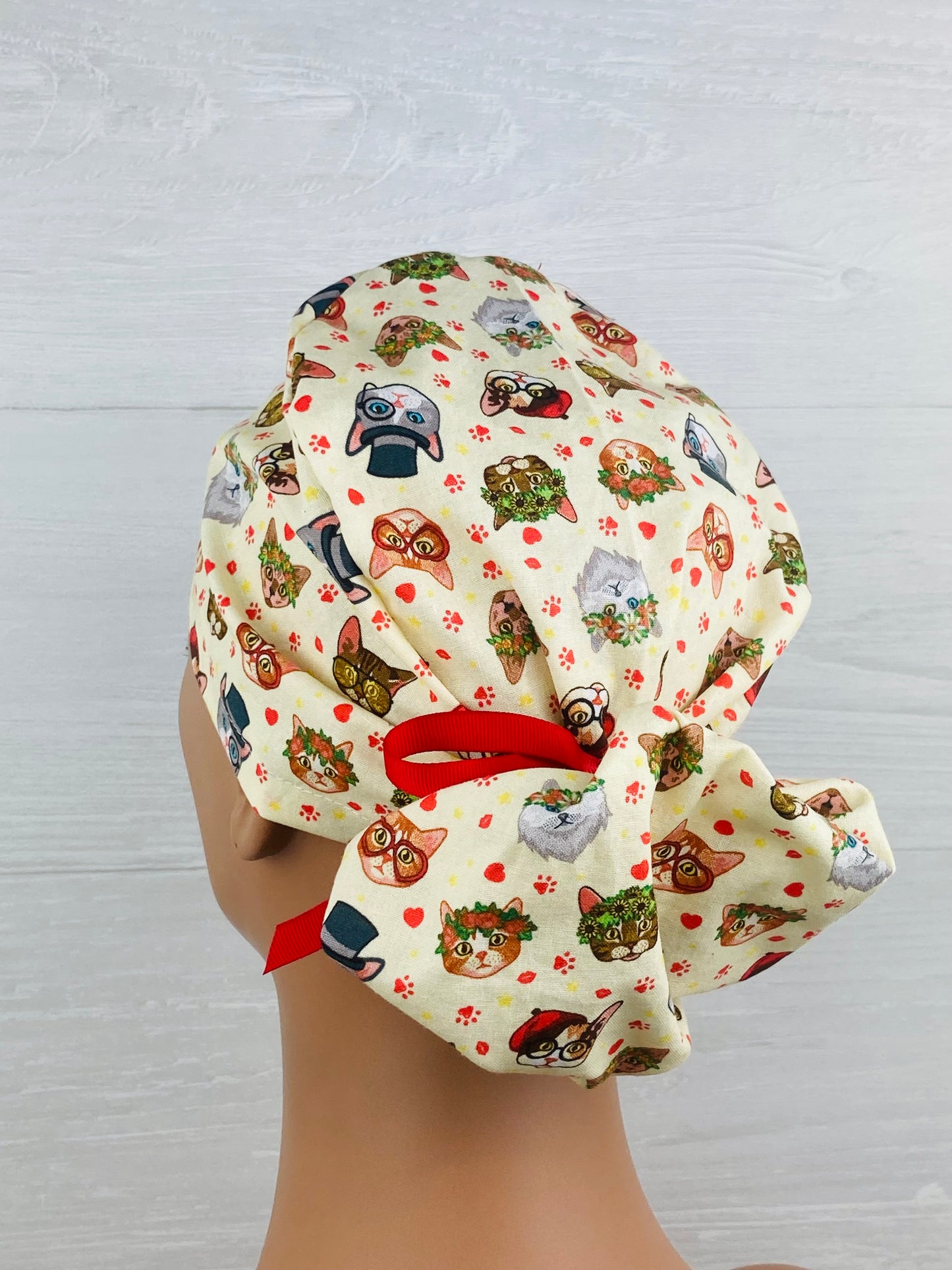 Cat Faces Ponytail Hat