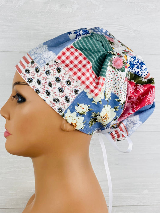 Boho Patch Floral Women's Tieback Hat