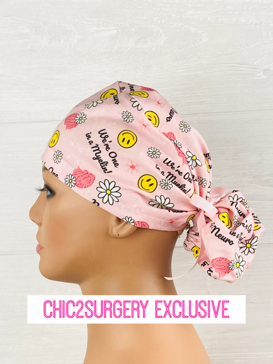 We're One in a Myelin Neuro Ponytail Scrub Cap