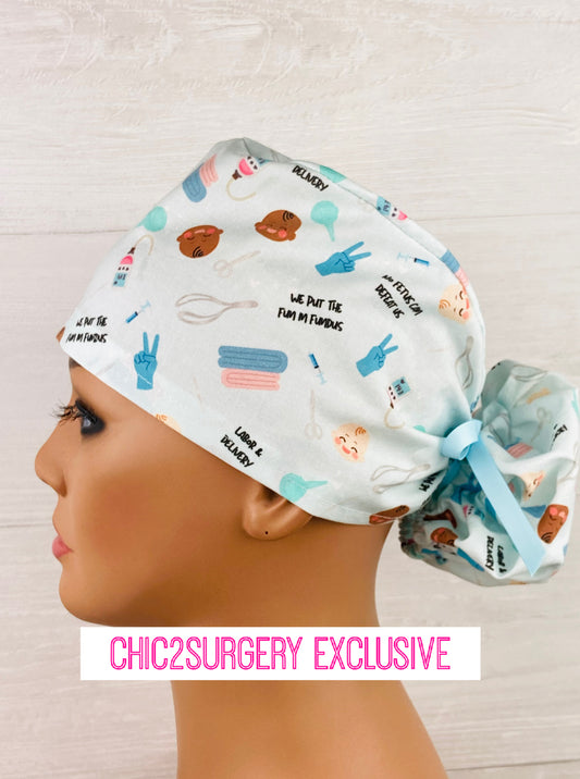 No Fetus Can Defeat Us Ponytail Scrub Cap