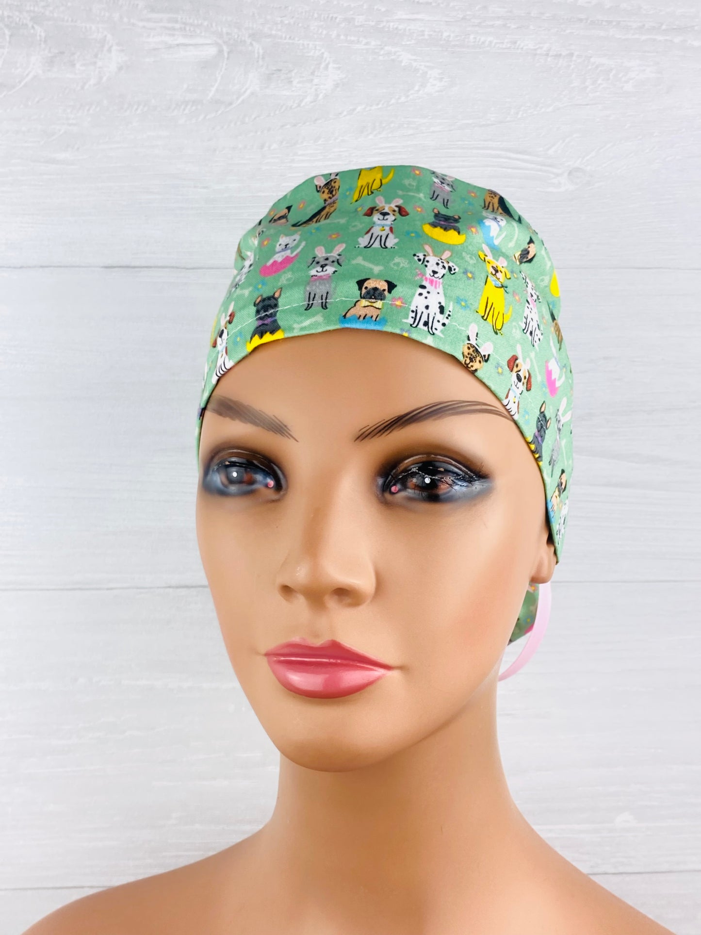 Easter Dogs on Blue Ponytail Hat