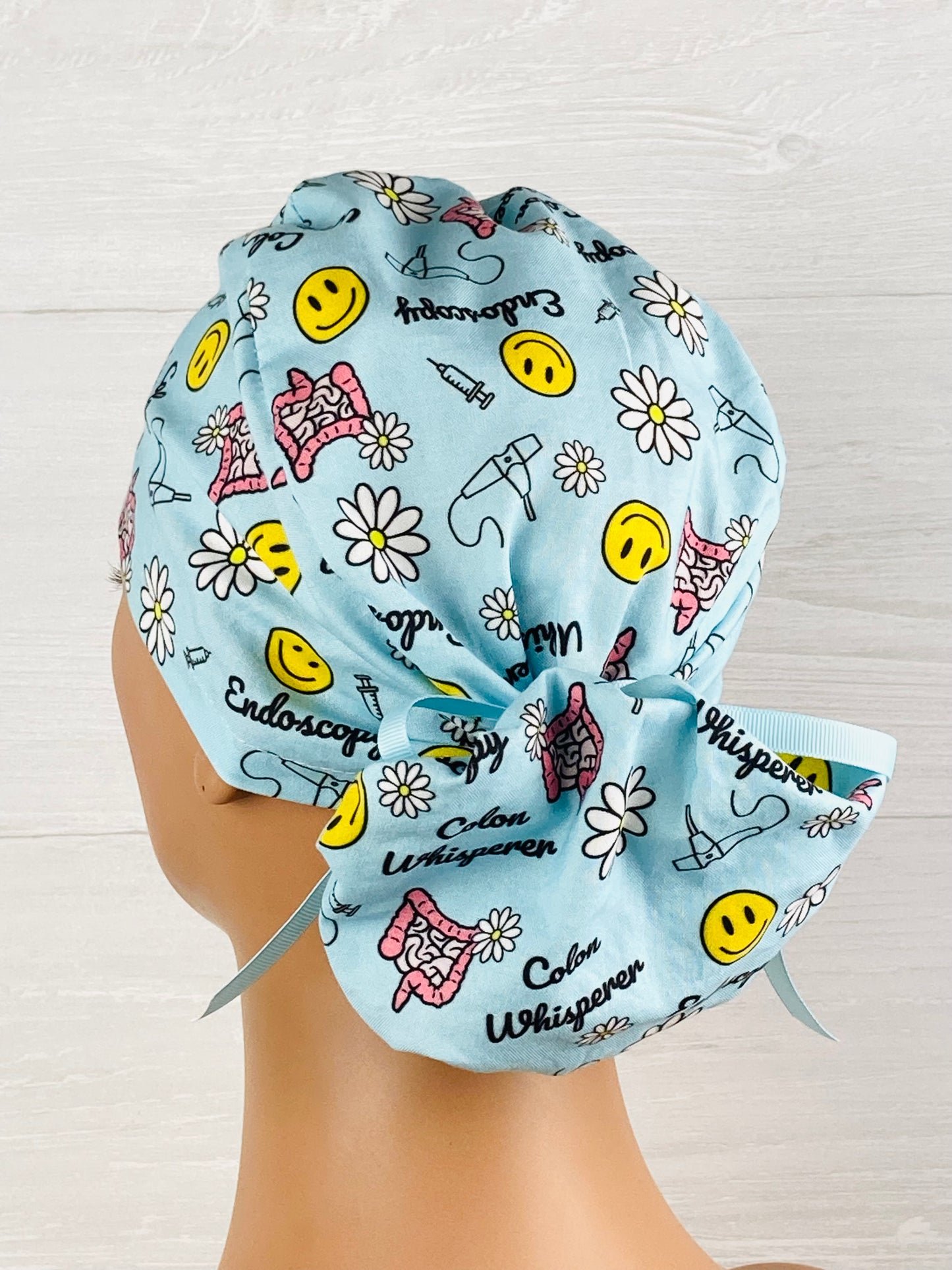Colon Whisperer Endoscopy Ponytail Scrub Cap