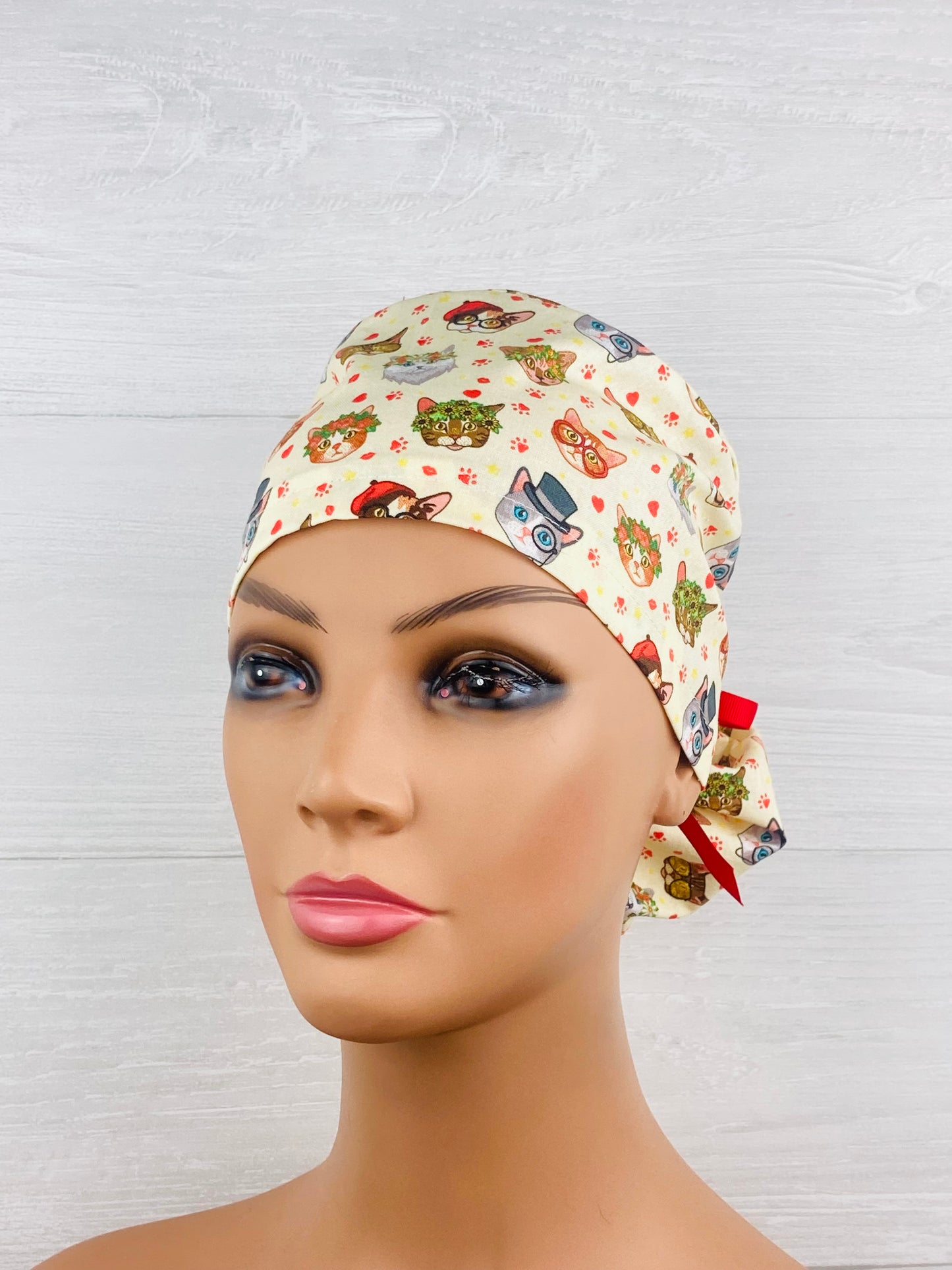 Cat Faces Ponytail Hat