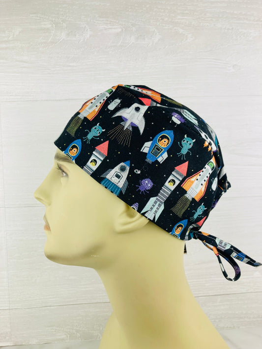 Aliens and Rockets Men's Scrub Hat