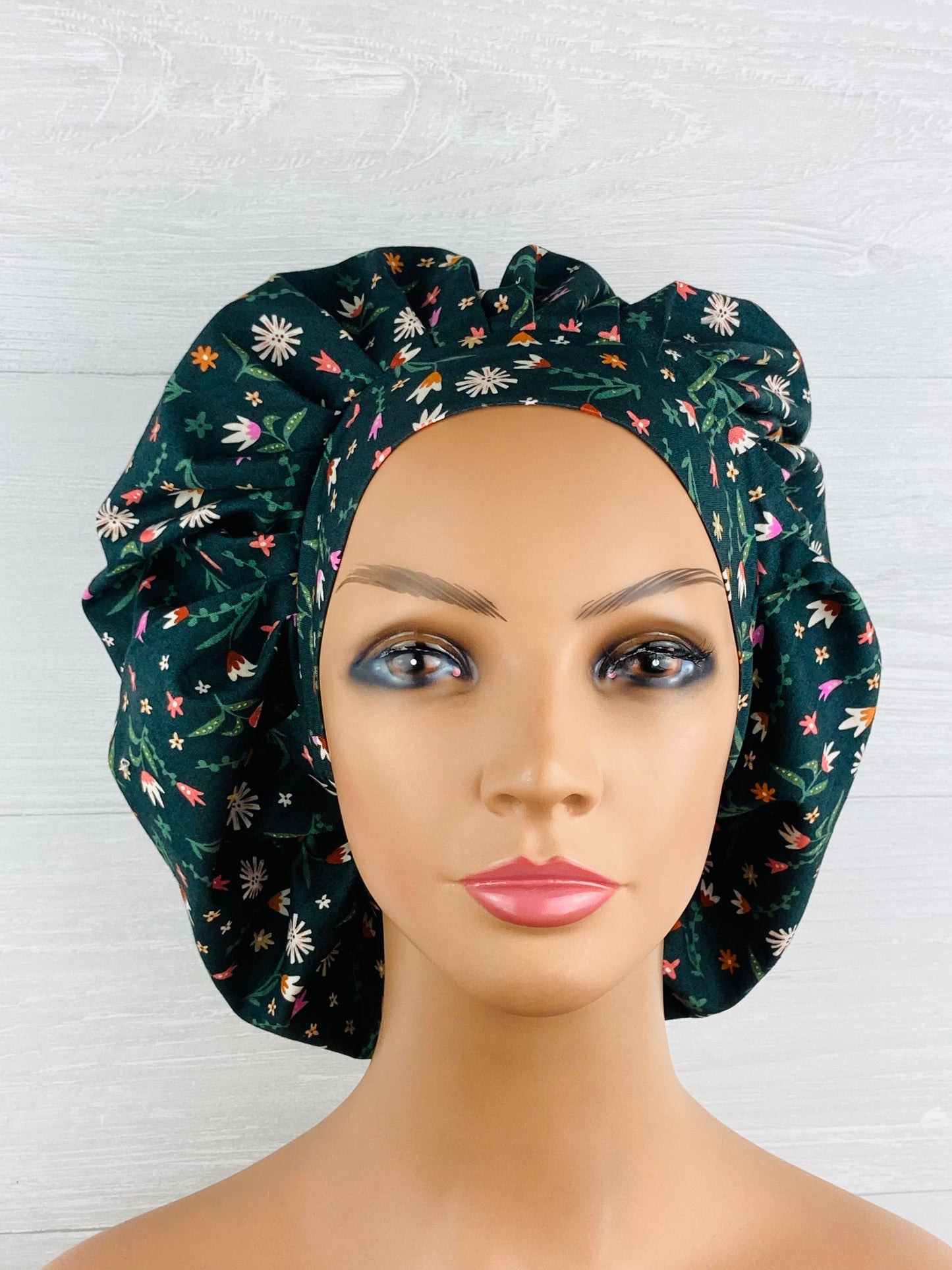 Hunter Floral Bouffant Scrub Cap