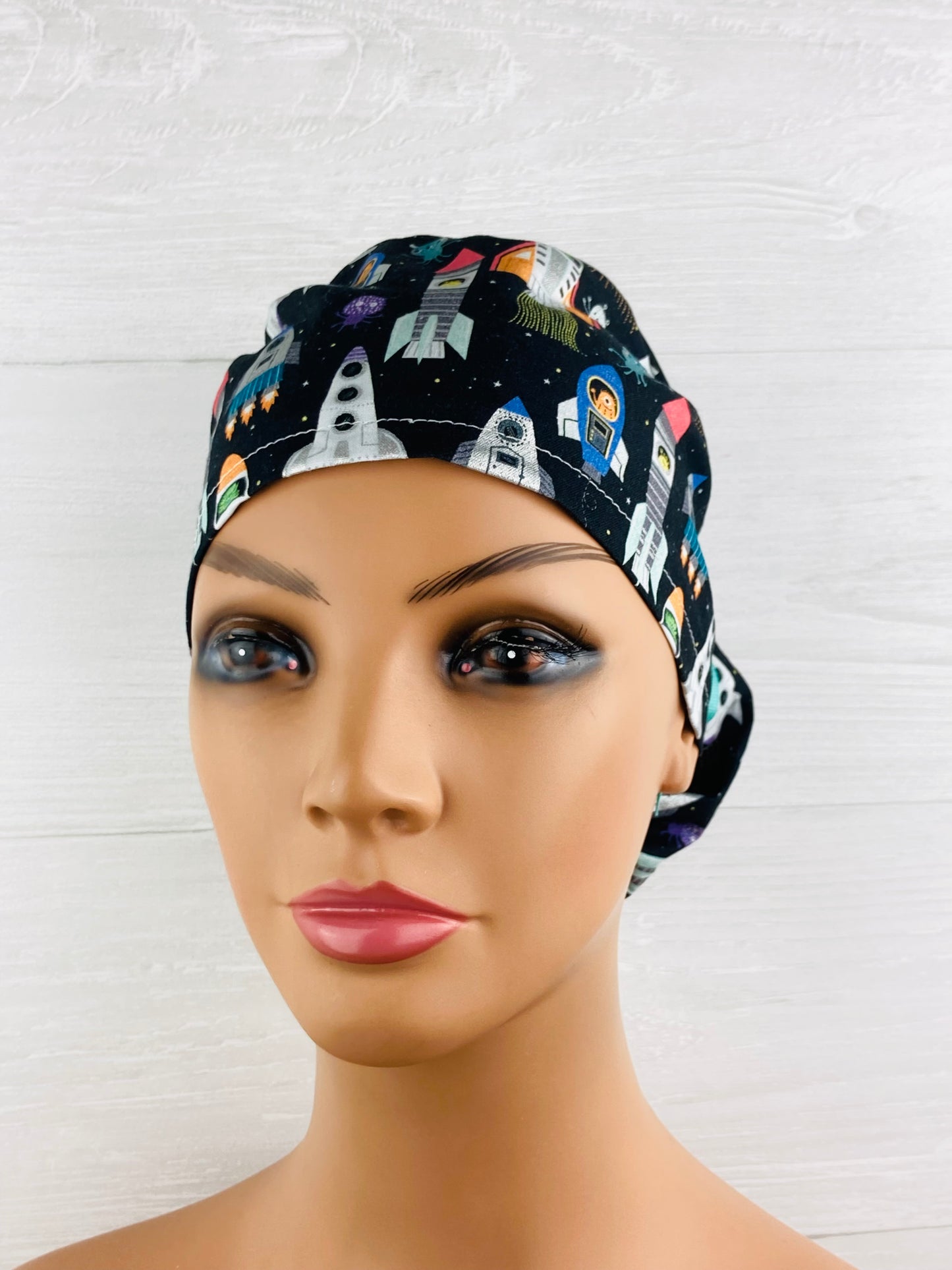 Aliens and Rockets Ponytail Hat
