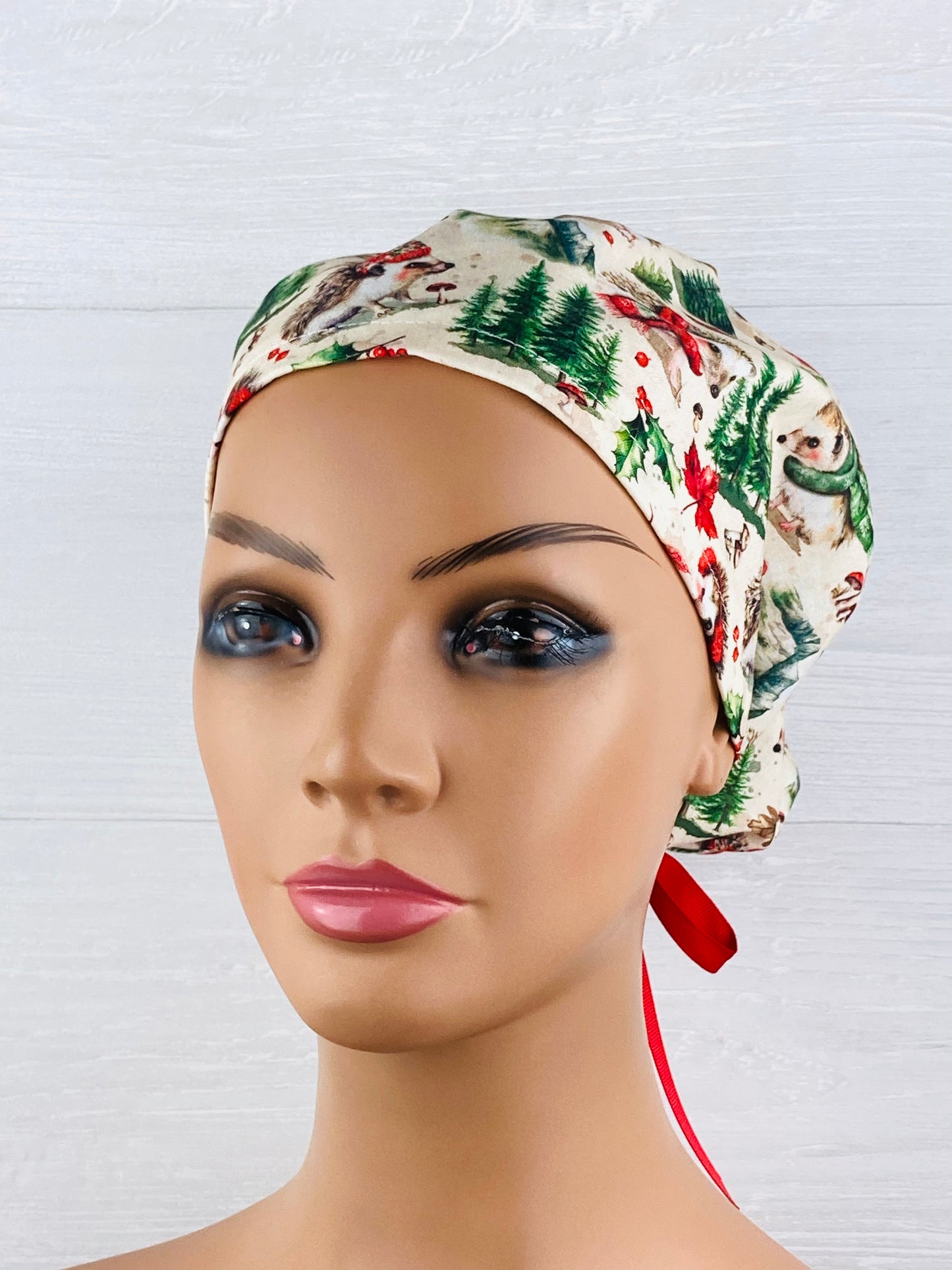 Christmas Hedgehogs Women's Tieback Hat