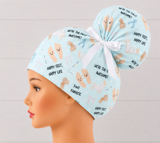 Foot Fanatic, Podiatry High Bun Scrub Cap - Chic2Surgery