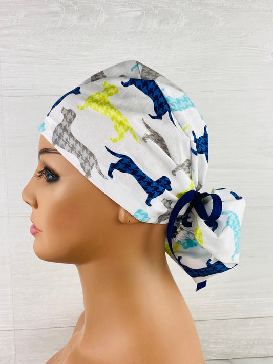 Argyle Dachshunds Ponytail Hat