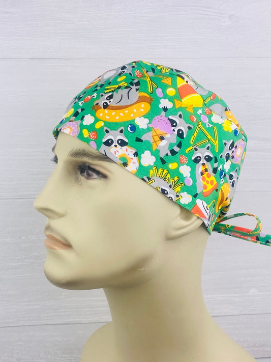 Raccoons and Junk Food Men’s Scrub Hat