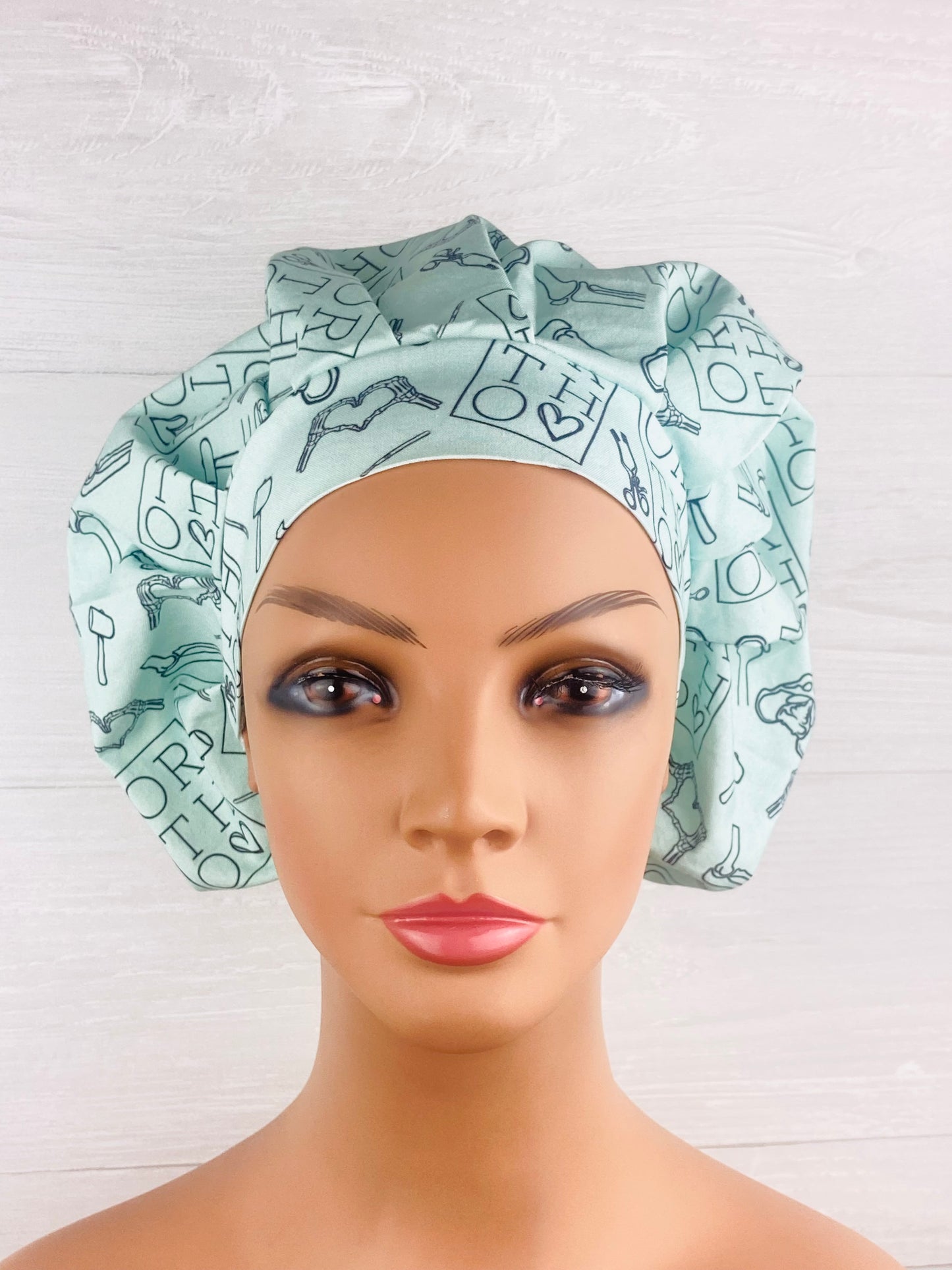 Ortho Love Mint Bouffant Scrub Cap