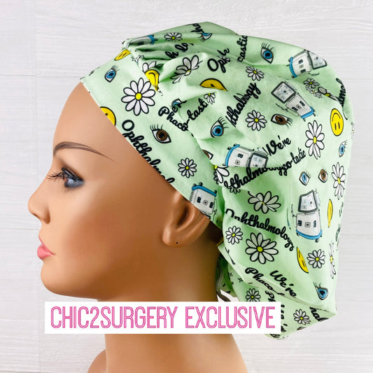 We're Phaco-tastic Bouffant Scrub - Ophthalmology Scrub Hat ophthalmology scrub cap handmade in USA for eye surgery professionals