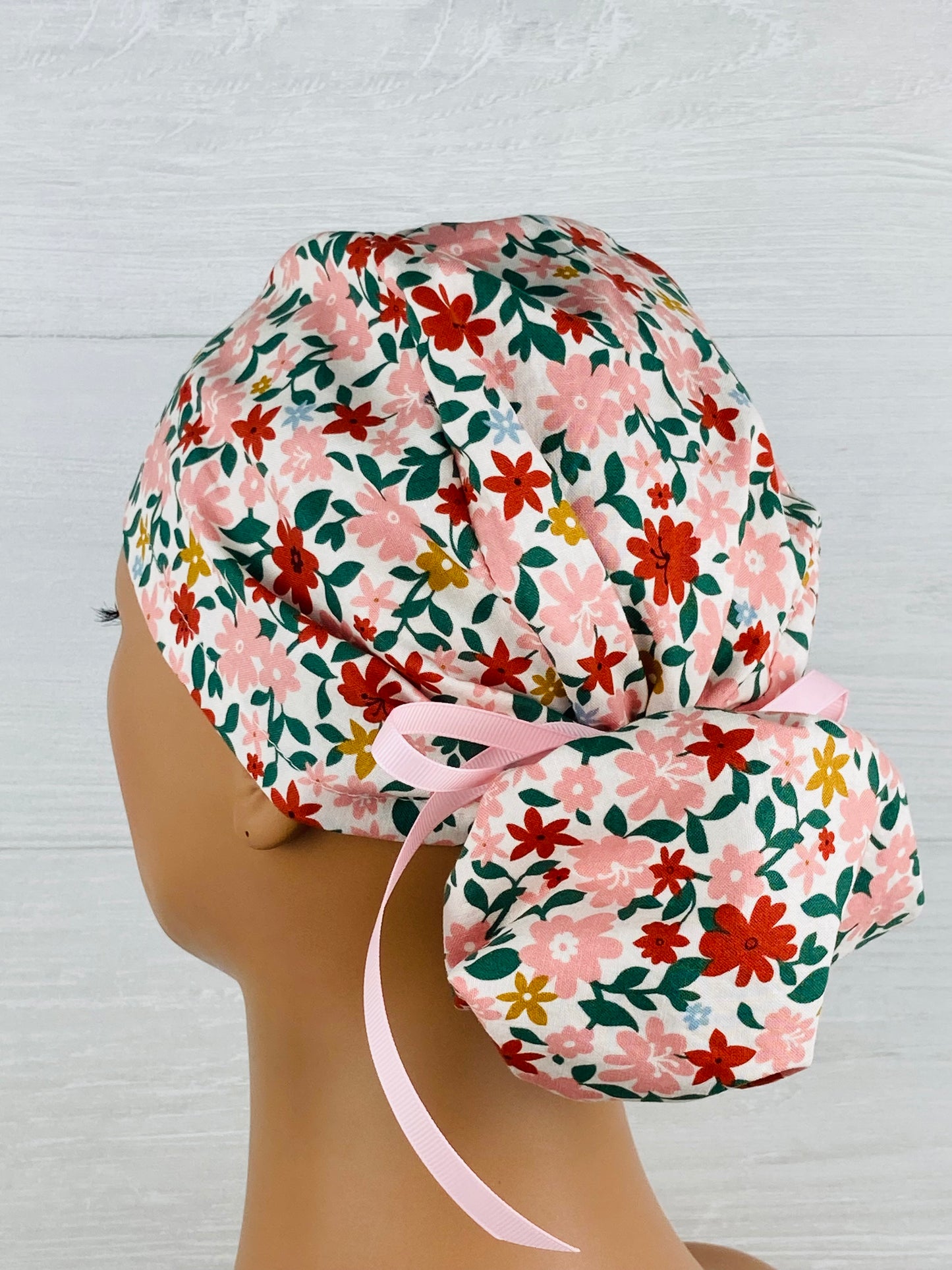 Cottage Floral Ponytail Hat