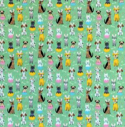 Easter Dogs on Blue Women's Tieback Hat