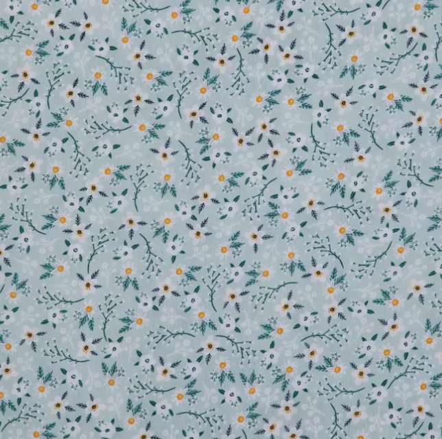 Mint Daisy Floral Bouffant Scrub Cap