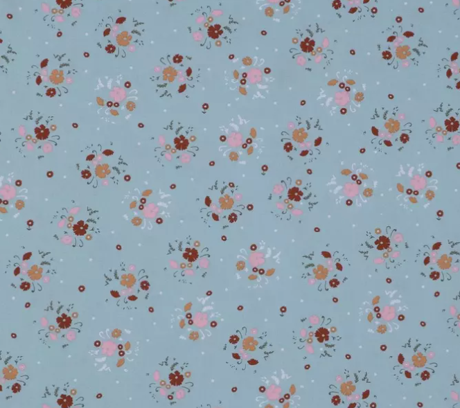 Dusty Blue Floral Bouffant Scrub Cap