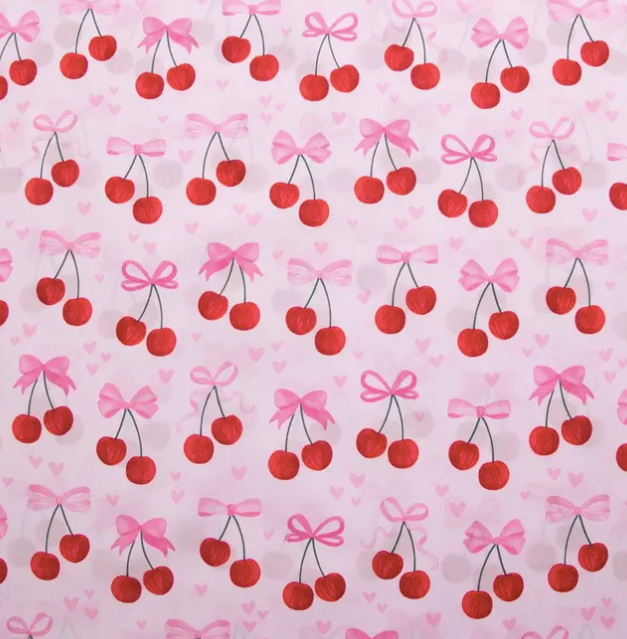 Cherries and Hearts Women's Tieback Hat