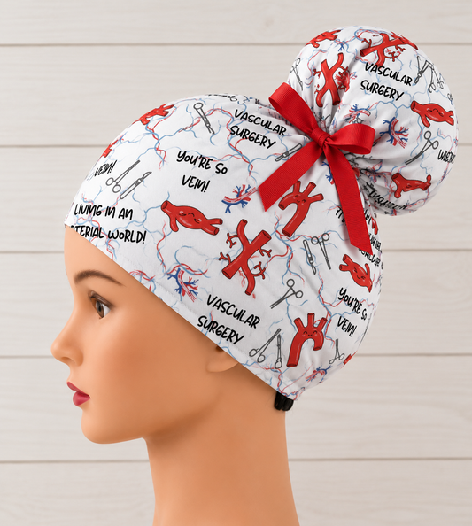 You're So Vein - Living In An Arterial World - Vascular High Bun Scrub Cap - Chic2Surgery