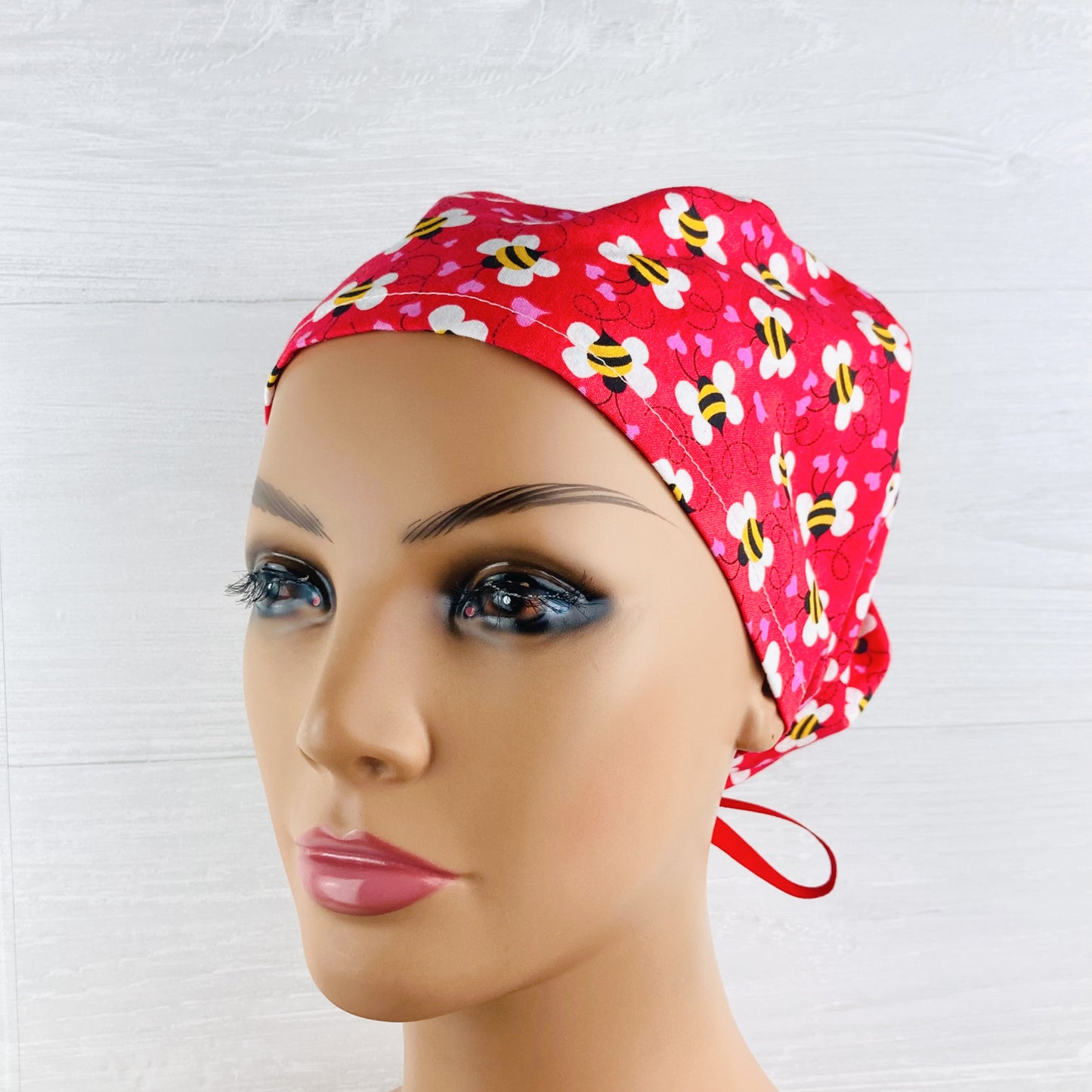 Bees and Hearts Women's Tieback Hat