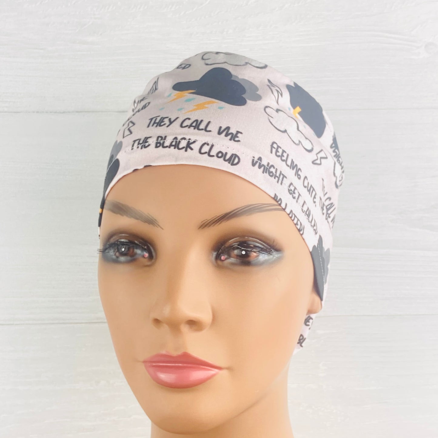 Black Cloud Ponytail Scrub Hat