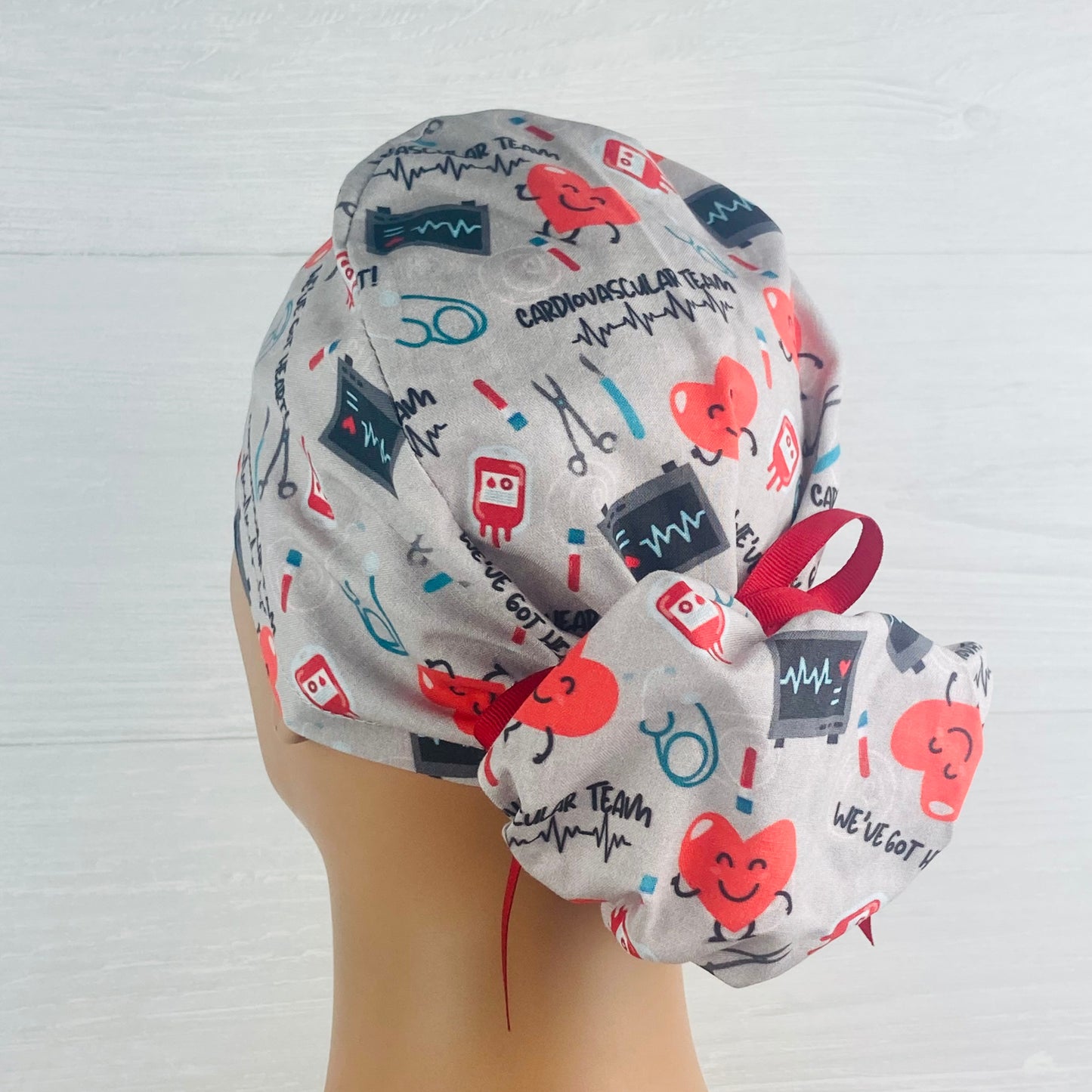 Cardiovascular Team Ponytail Scrub Hat