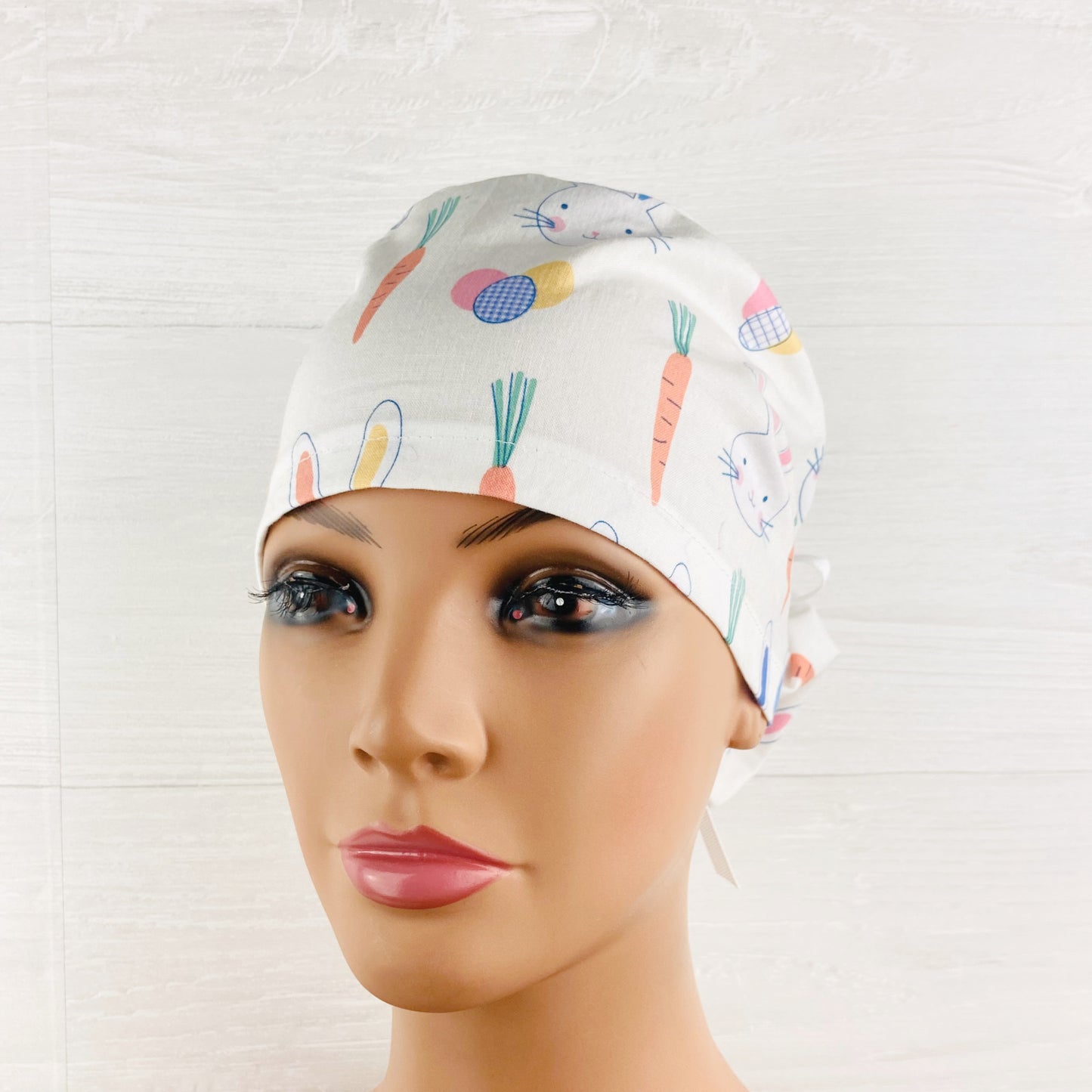 Easter Bunnies on White Ponytail Hat
